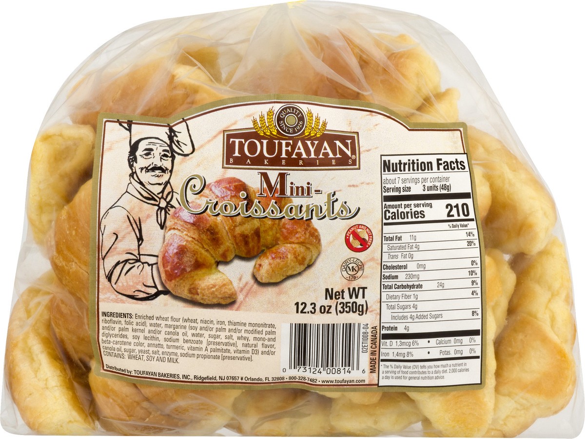 slide 9 of 9, Toufayan Mini Croissants 12.3 oz, 12.3 oz