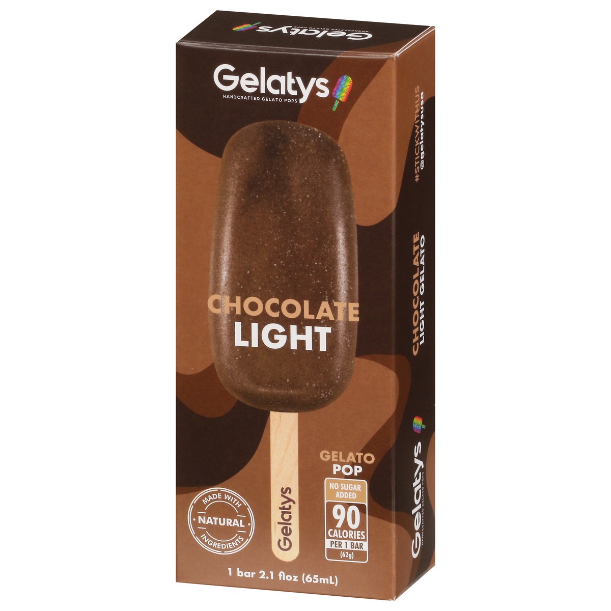 slide 3 of 10, Gelatys Handcrafted Gelato Pop - Chocolate Light, 2.06 fl oz