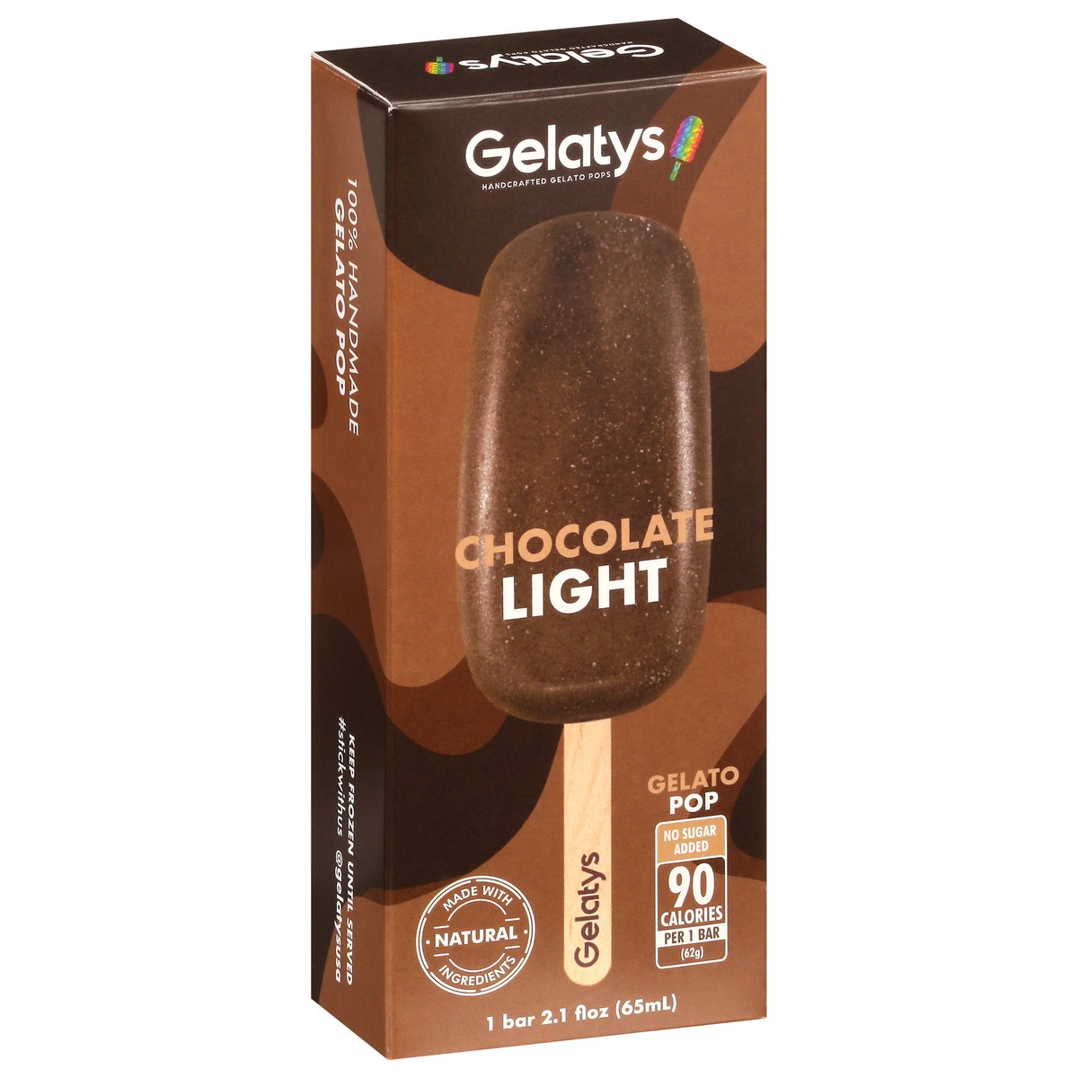 slide 2 of 10, Gelatys Handcrafted Gelato Pop - Chocolate Light, 2.06 fl oz