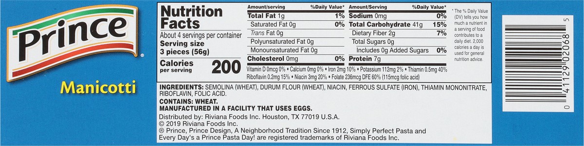 slide 4 of 9, Prince Enriched Macaroni Product Mancicotti - 14 CT, 8 oz