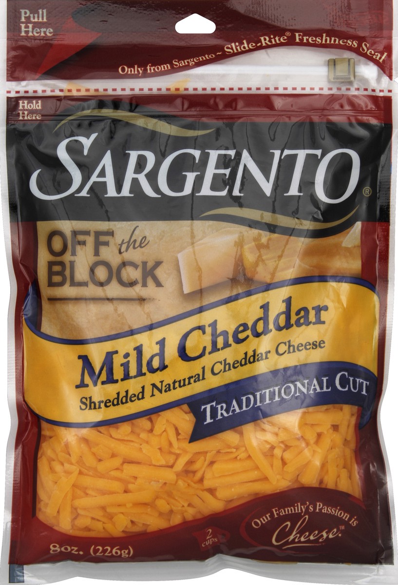 slide 3 of 3, Sargento Traditional Cut Cheese, Off The Block, Mild Cheddar, 8 oz