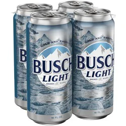 Busch Beer, 4 Pack 16 fl. oz. Cans, 4.1% ABV