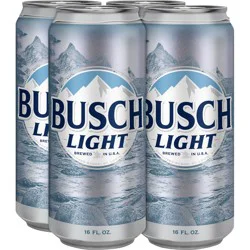 Busch Beer, 4 Pack 16 fl. oz. Cans, 4.1% ABV