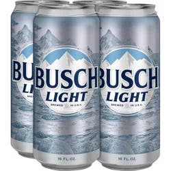 Busch Beer, 4 Pack 16 fl. oz. Cans, 4.1% ABV