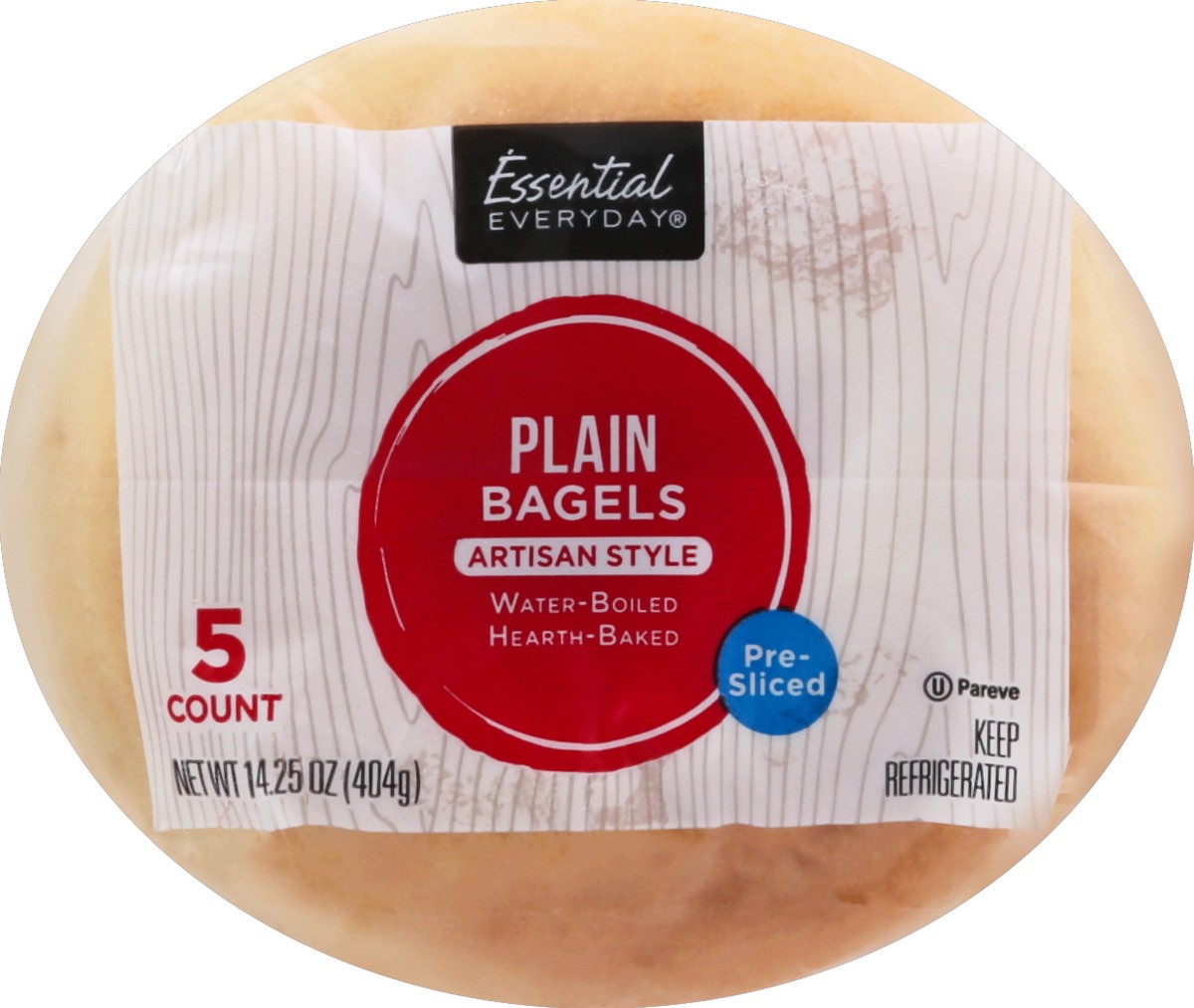 slide 4 of 6, Essential Everyday Bagels, Plain, Artisan Style, Pre-Sliced, 5 ct