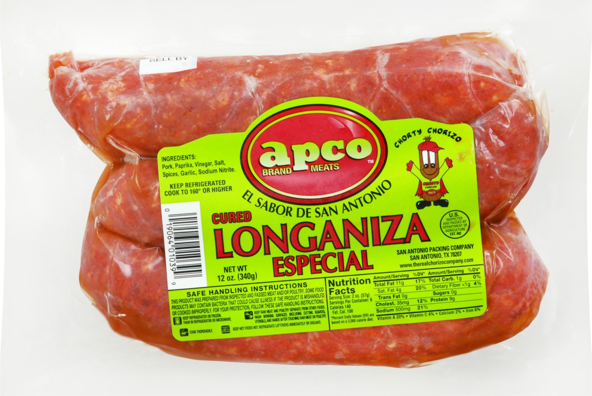 slide 1 of 13, apco Cured Especial Longaniza 12 oz, 12 oz