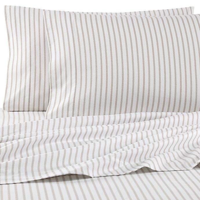 slide 1 of 1, The Seasons Collection HomeGrown Standard Pillowcases - Taupe Stripe, 2 ct