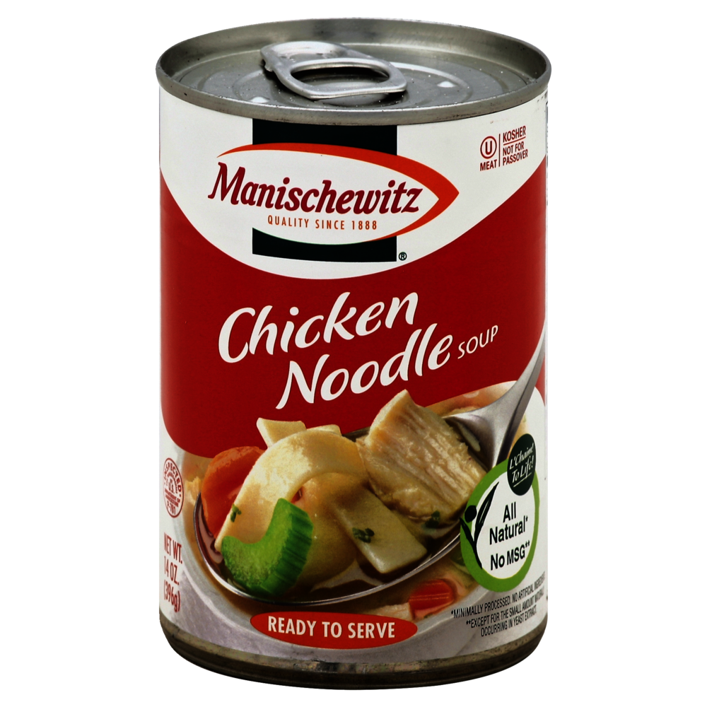 slide 1 of 2, Manischewitz Ready to Serve Chicken Noodle Soup, 14 oz