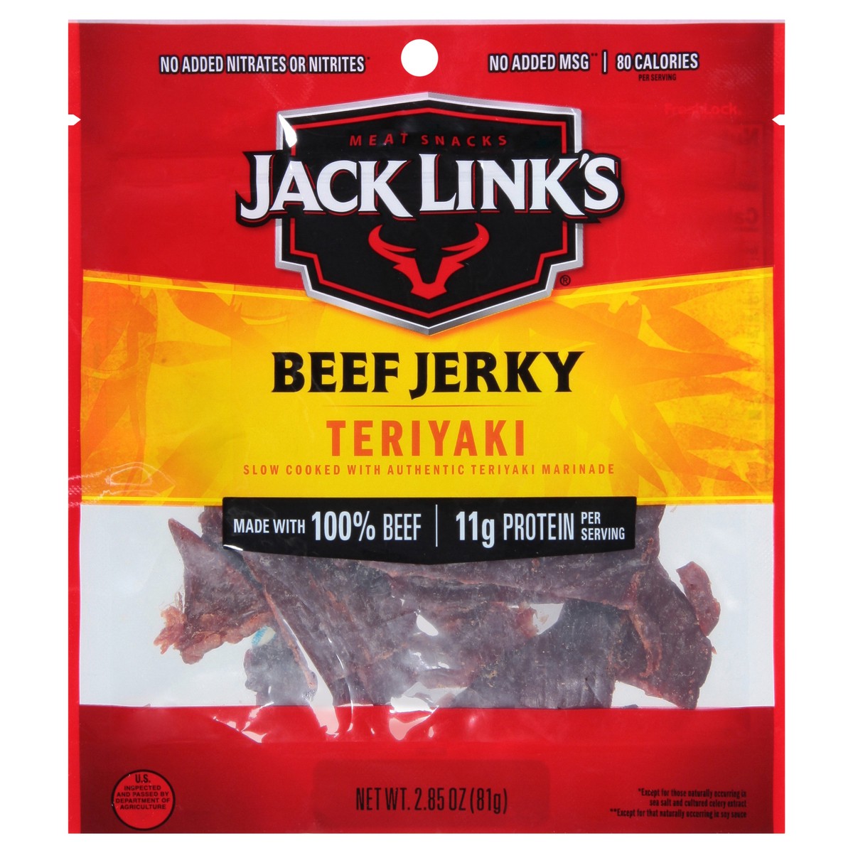 slide 1 of 9, Jack Link's® teriyaki beef jerky, 2.85 oz