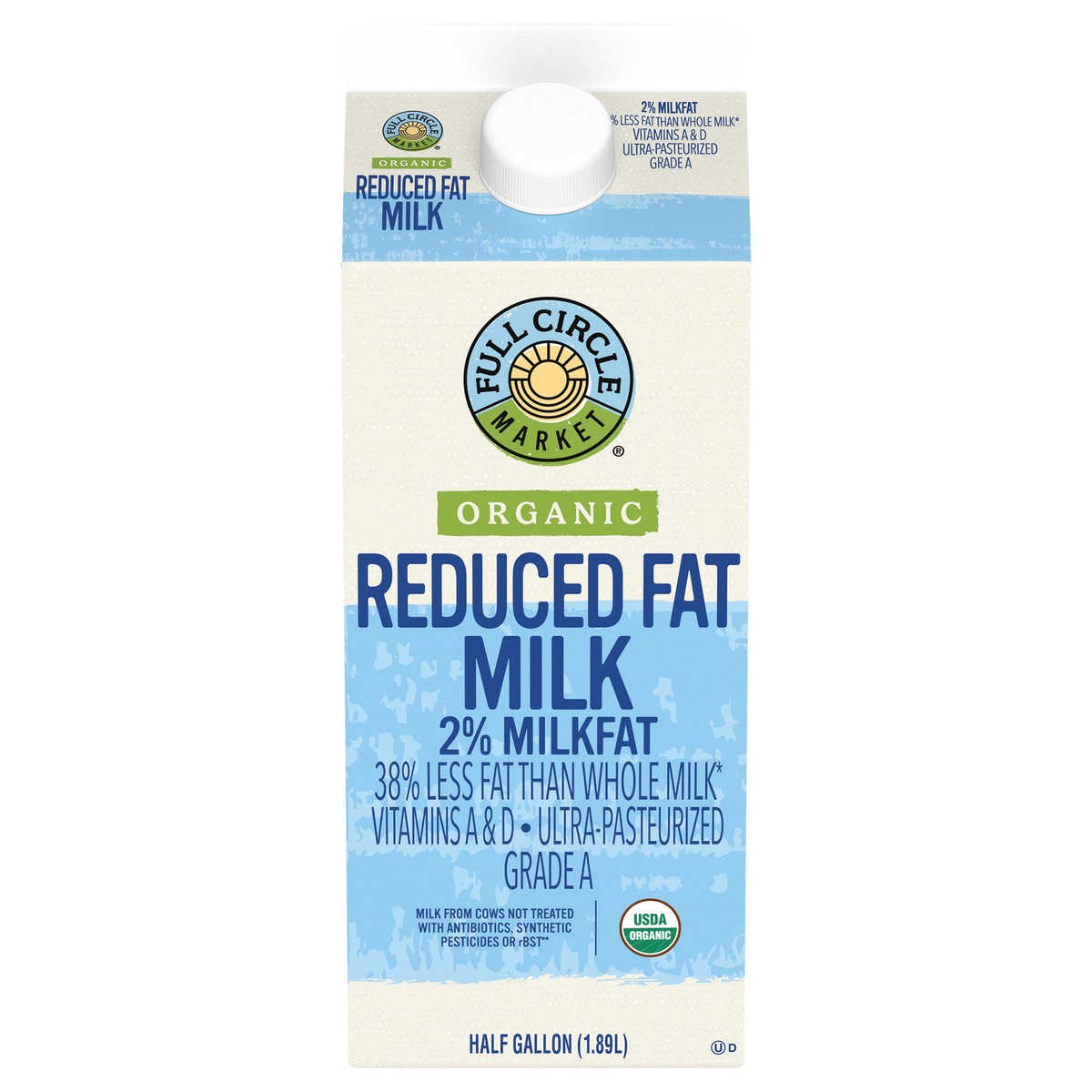 slide 1 of 9, Full Circle Market Organic 2% Milk - 64 fl oz, 64 fl oz