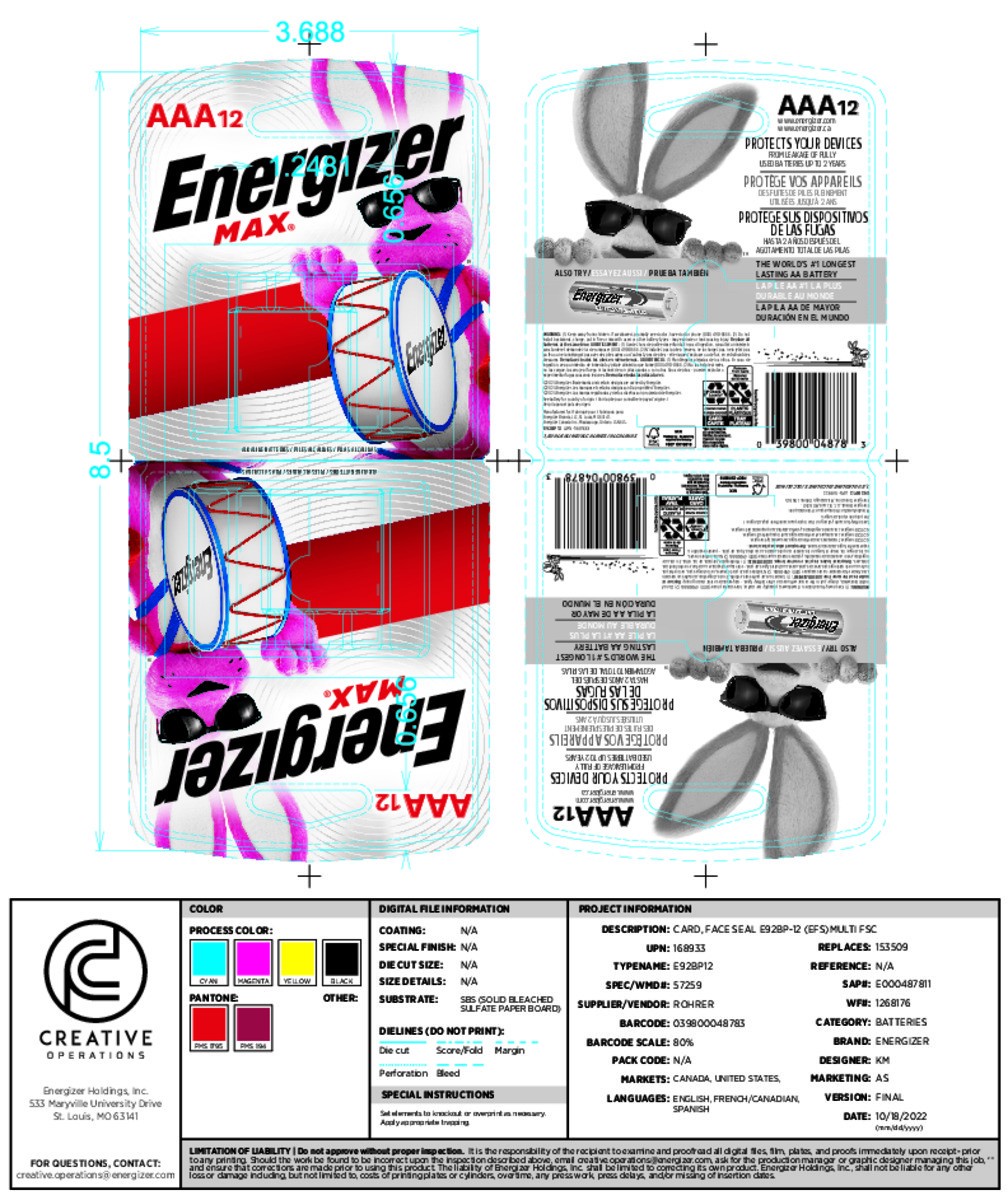 slide 6 of 6, Energizer 12-Pack AAA Alkaline Battery, 12 ct