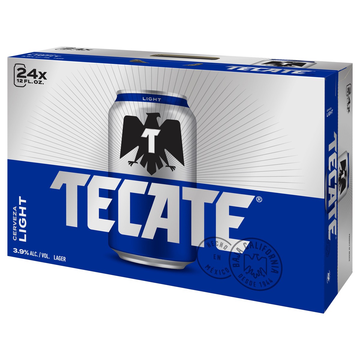 slide 2 of 4, Tecate Light Lager Beer 24 - 12 fl oz Cans, 24 ct; 12 oz