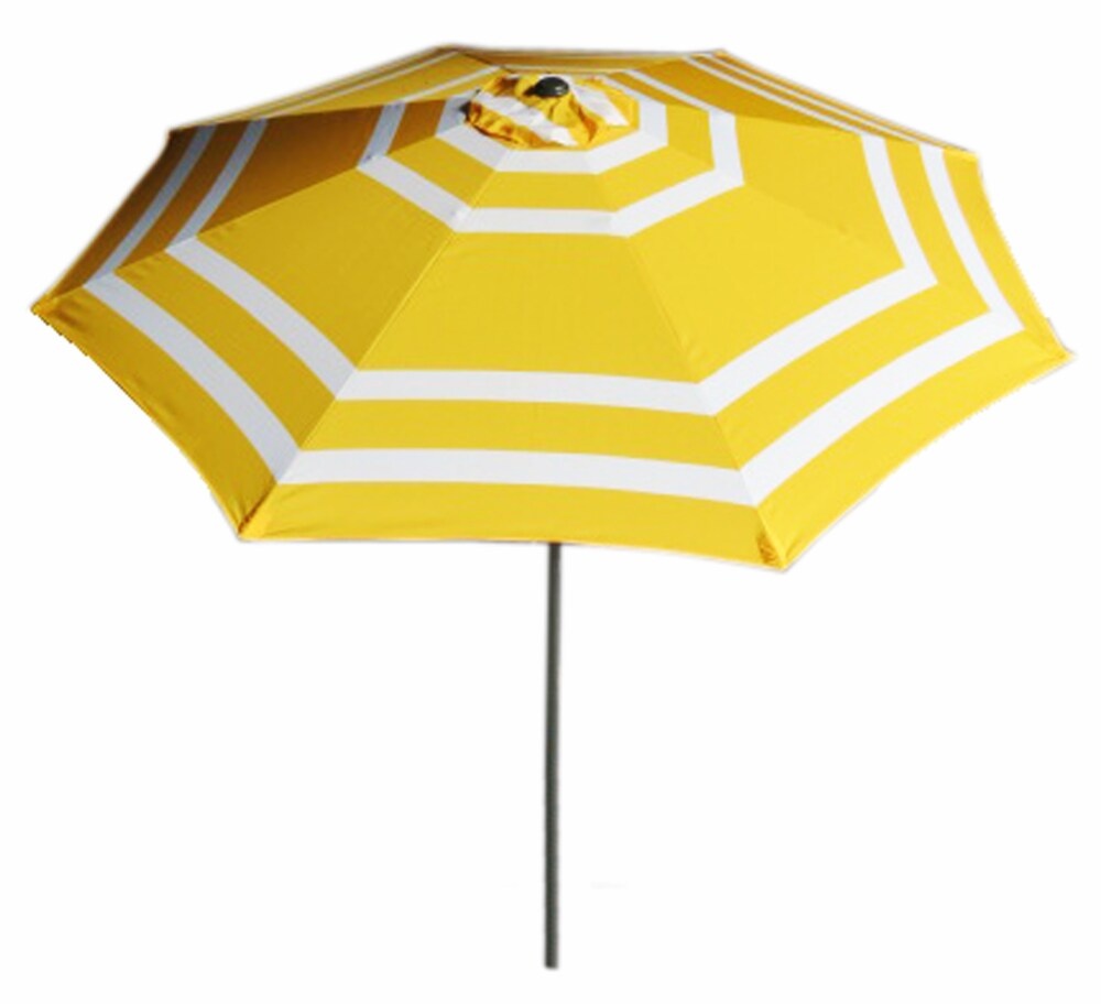 slide 1 of 1, Umbrella Yellow White Stripe, 9 ft