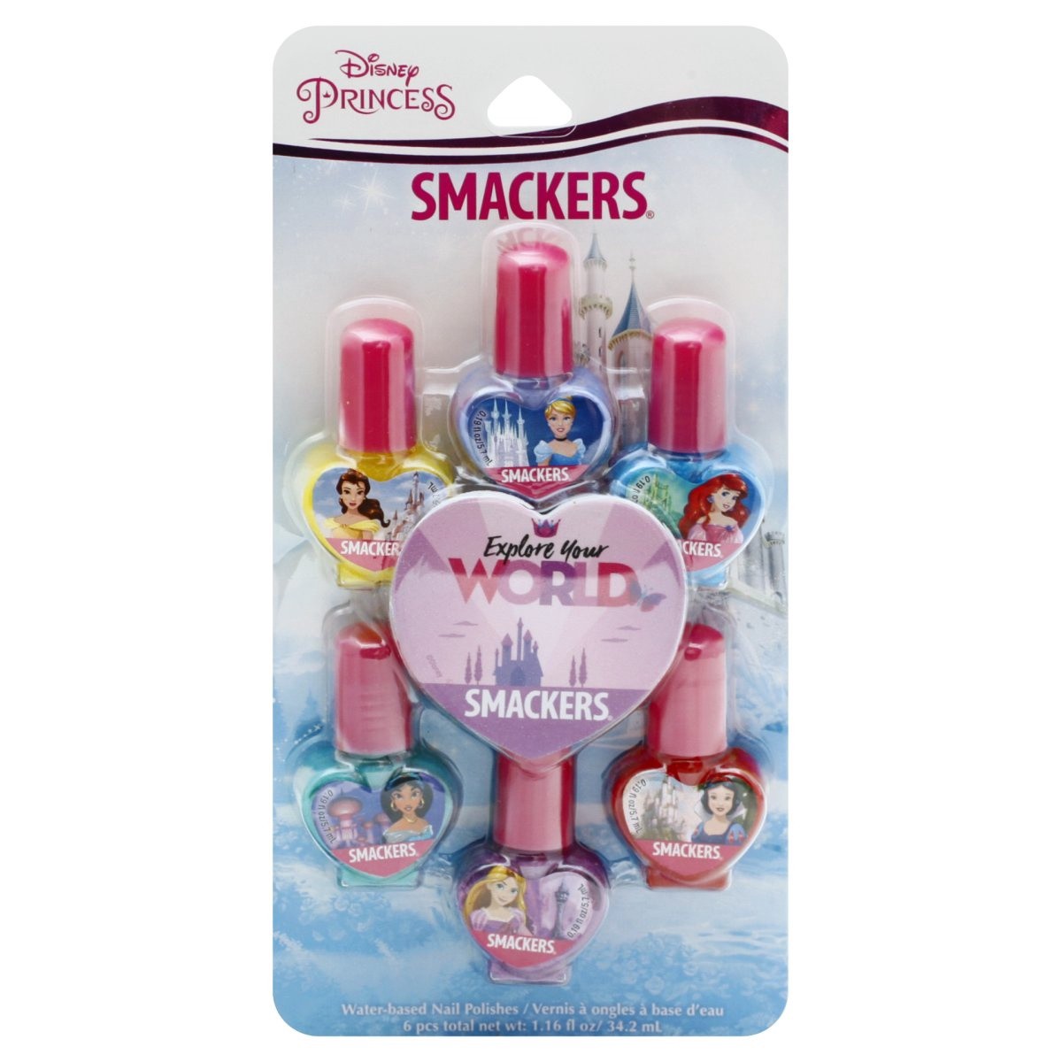 slide 1 of 4, Lip Smacker Smackers Disney Princess Water-Based Nail Polishes 6 ea, 6 ct