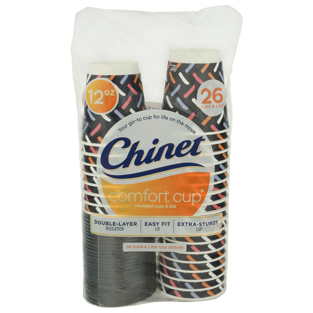 slide 1 of 9, Chinet Comfort Insulated Cups & Lids 12 Ounce 26 ea, 26 ct