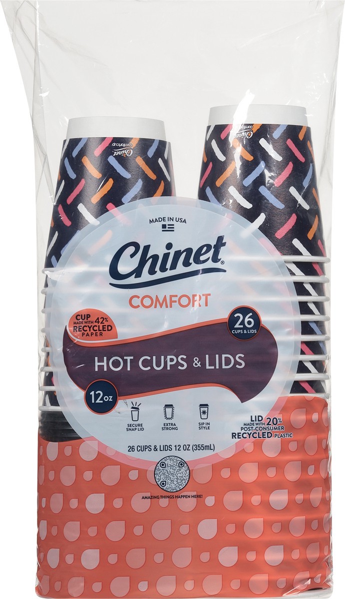 slide 8 of 9, Chinet Comfort Insulated Cups & Lids 12 Ounce 26 ea, 26 ct