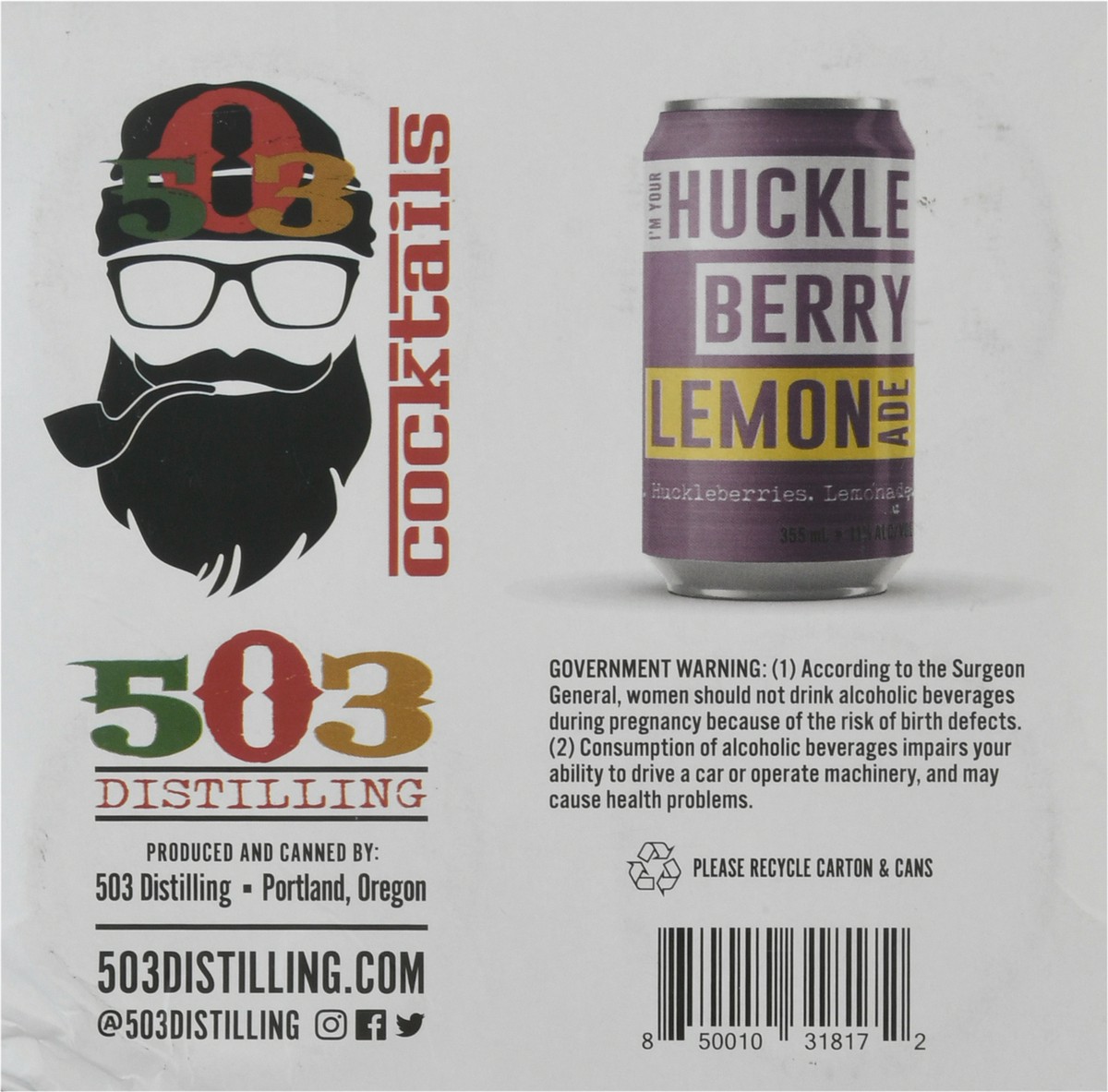 slide 6 of 9, 503 Distilling I'm Your Huckleberry Lemonade Cocktails 4 - 12 oz Cans, 4 ct