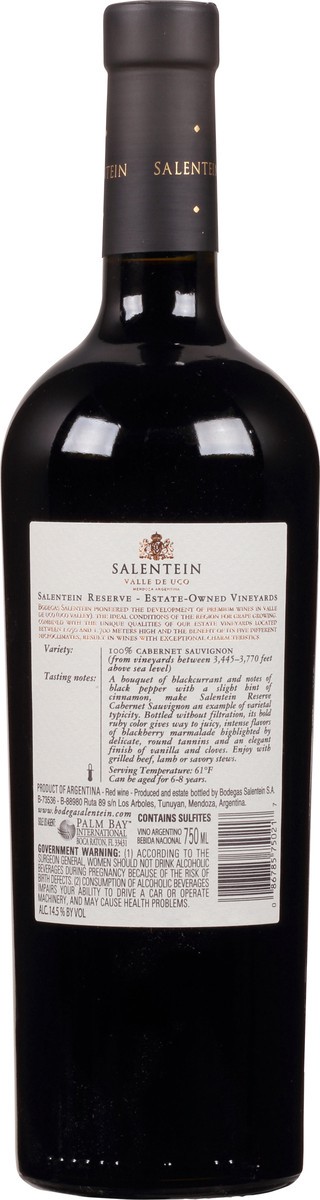 slide 5 of 9, Salentein Cabernet Sauvignon, Reserve, 750 ml