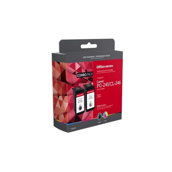 slide 1 of 1, Office Depot Brand Odpg245Cl246 (Canon Pixma Pg-245/8279B001 / Cl-246/8281B001) Remanufactured Black/Color Ink Cartridges, 2 ct