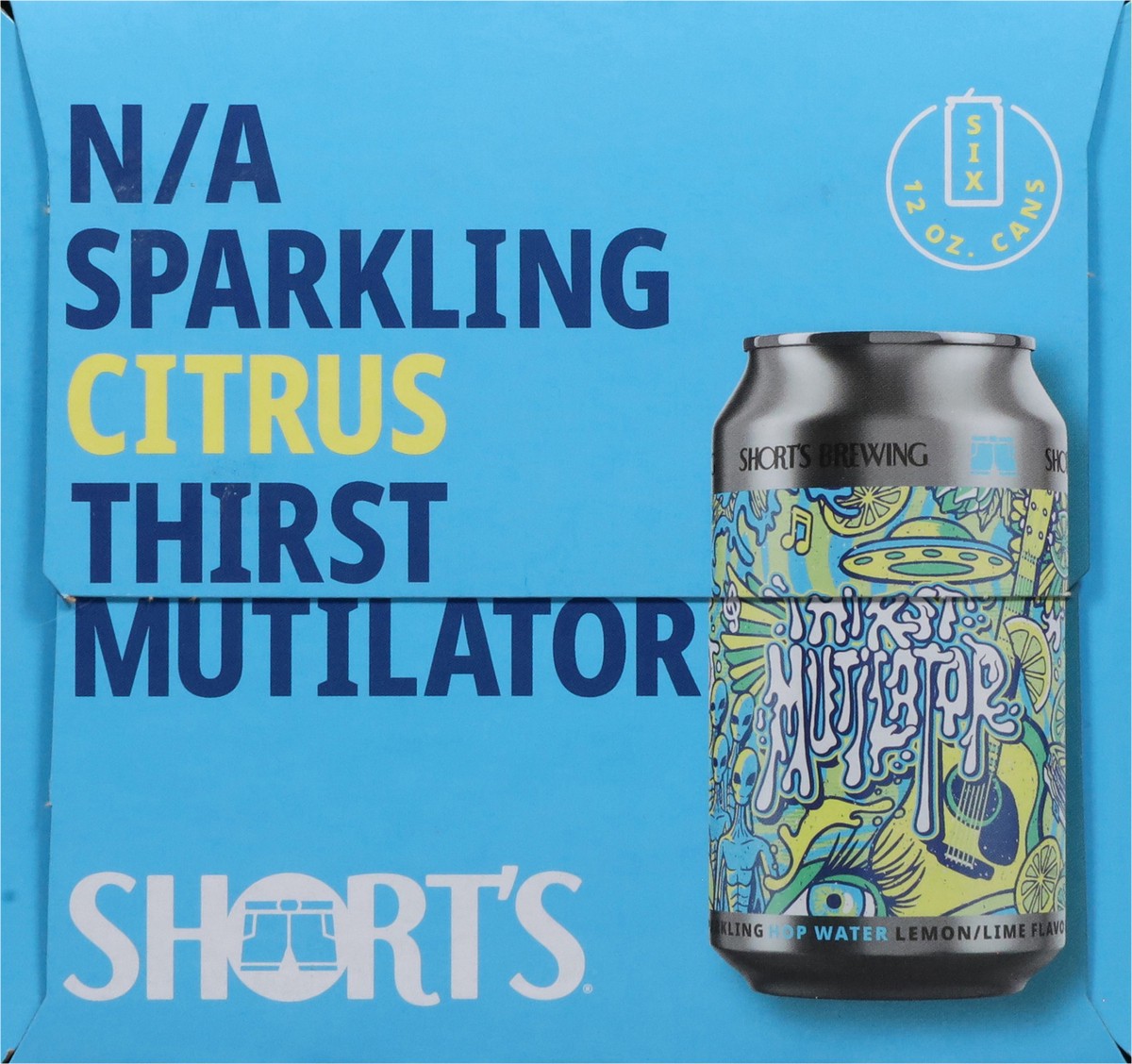 slide 11 of 13, Short's Thirst Mutilator Lemon/Lime Hop Sparkling Water 6 - 12 fl oz Cans, 6 ct; 12 oz