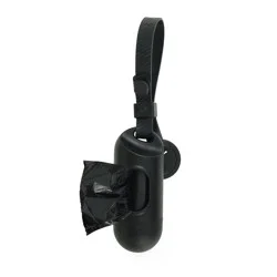 Top Paw Black Dog Waste Bag Dispenser - Includes 15 Dog Waste Bags