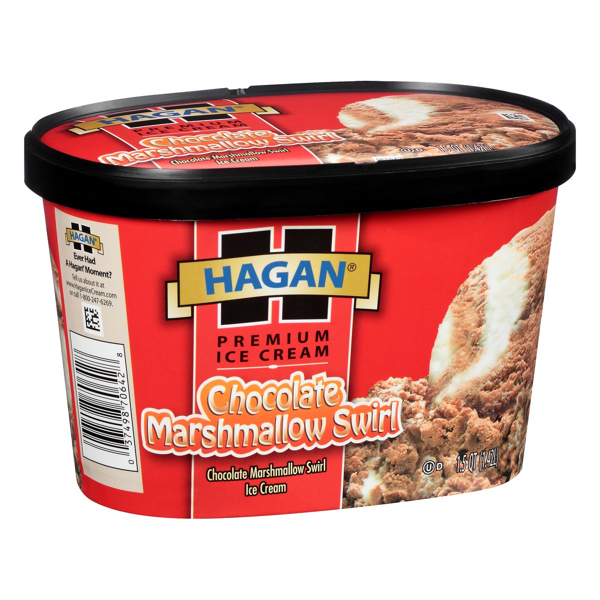slide 3 of 10, Hagan Chocolate Marshmallow Swirl Premium Ice Cream 1.5 qt Tub, 1.42 liter