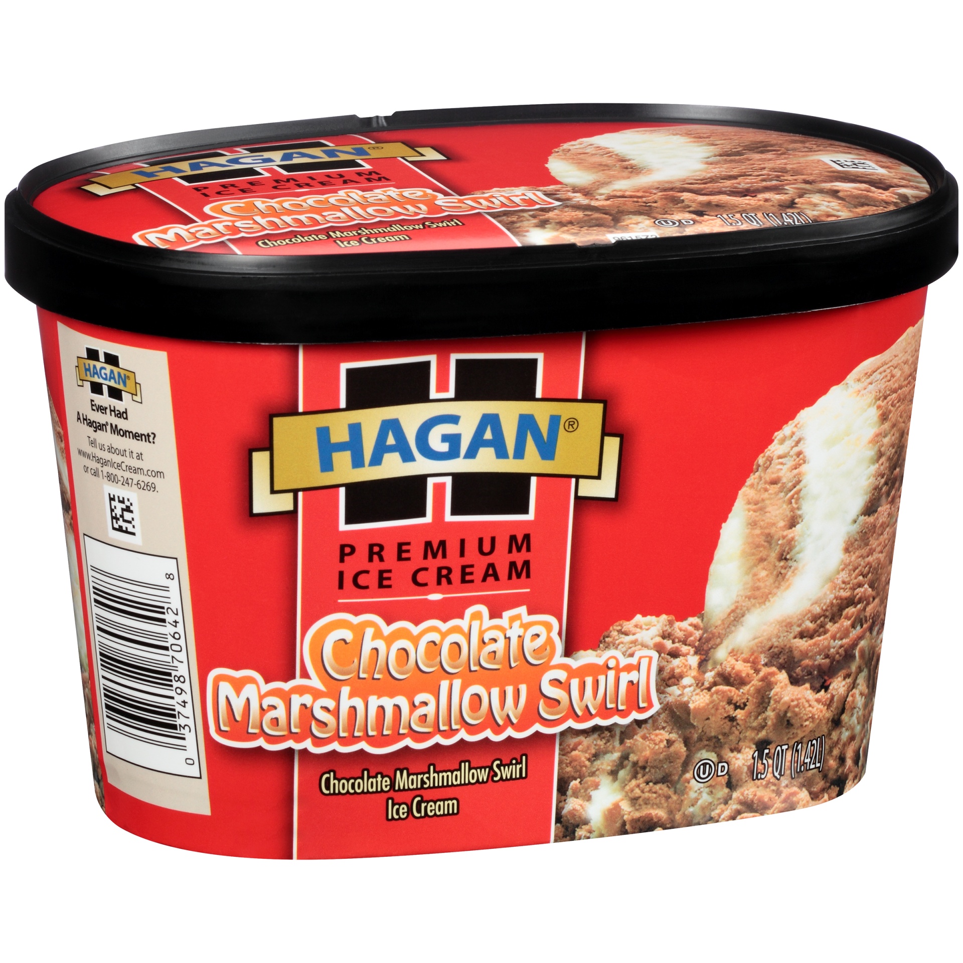 slide 2 of 7, Hagan Chocolate Marshmallow Swirl Premium Ice Cream, 1.5 qt