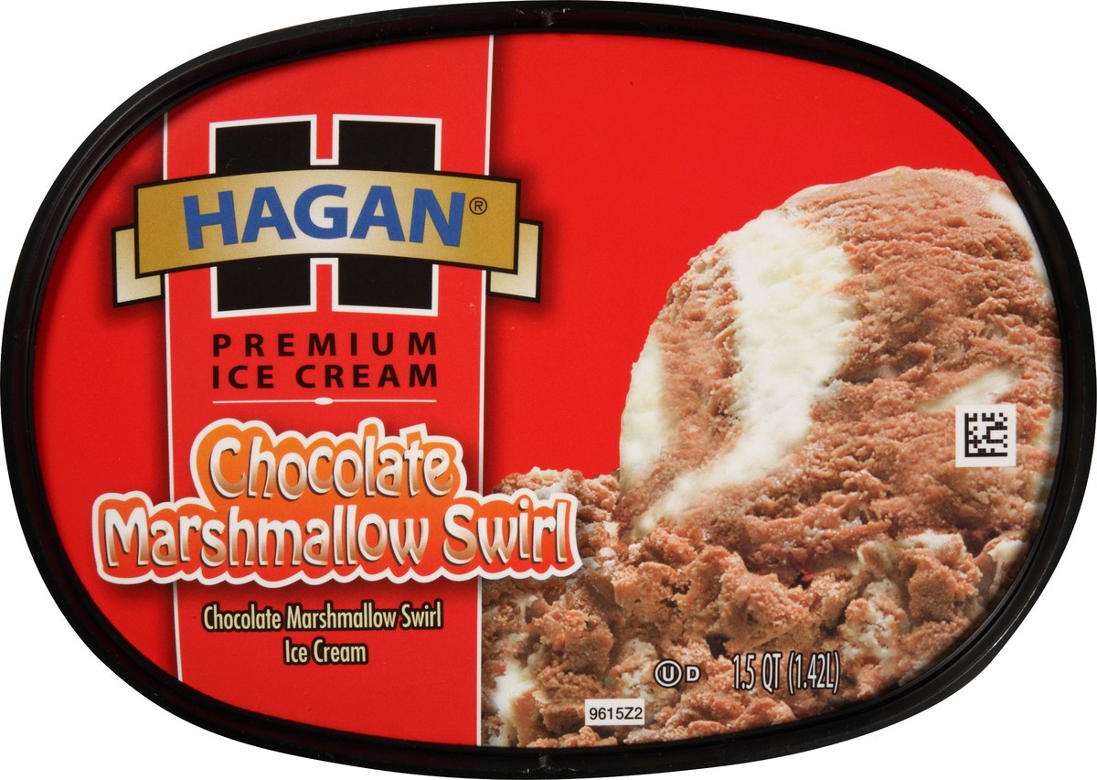 slide 6 of 10, Hagan Chocolate Marshmallow Swirl Premium Ice Cream 1.5 qt Tub, 1.42 liter