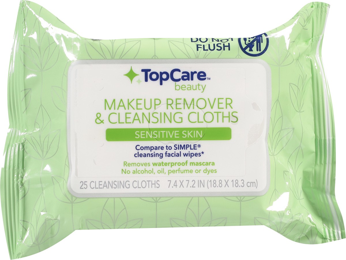 slide 7 of 10, TopCare Beauty Sensitive Skin Makeup Remover & Cleansing Cloths 25 ea, 25 ct