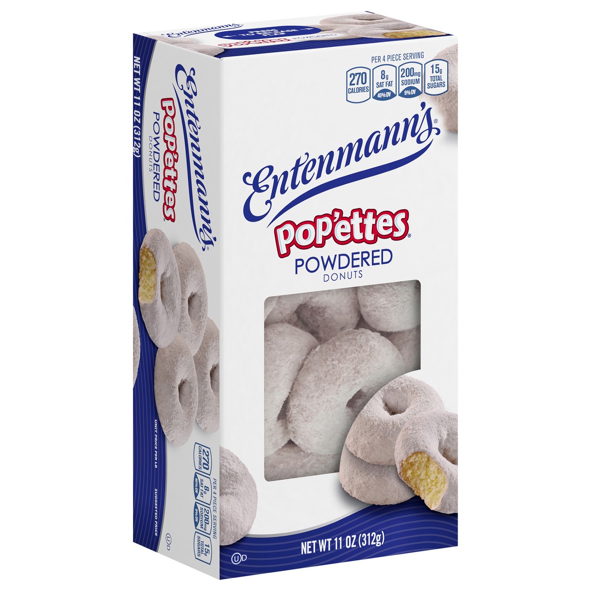 slide 5 of 9, Entenmann's Powdered Pop'ettes Mini Donuts, 11 oz, 28 ct