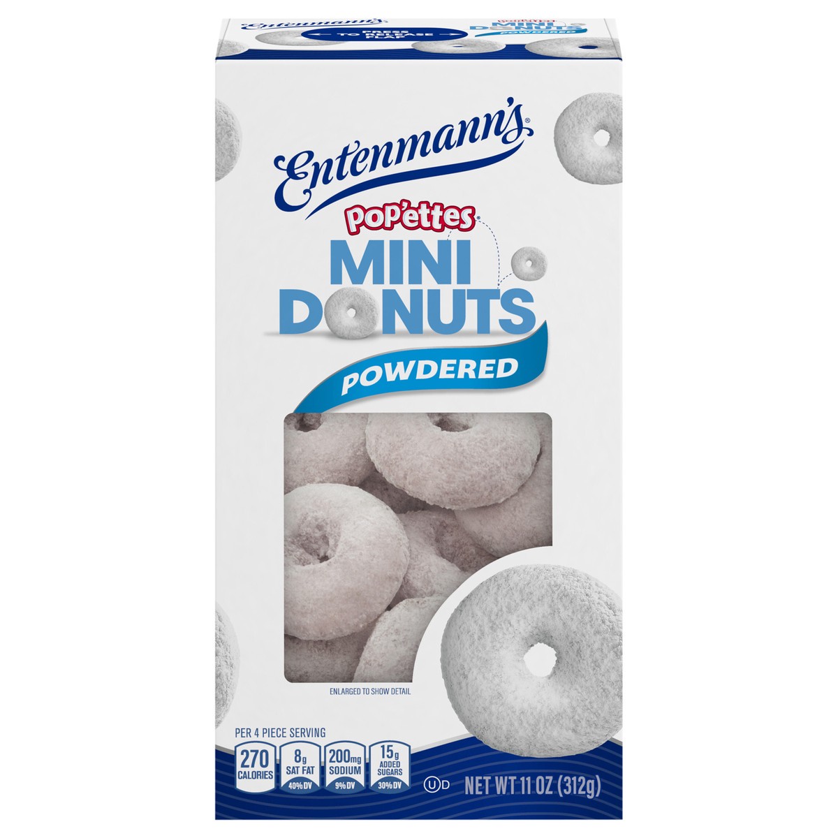 slide 1 of 9, Entenmann's Pop'ettes Powdered Mini Donuts, 11 oz, 11 oz