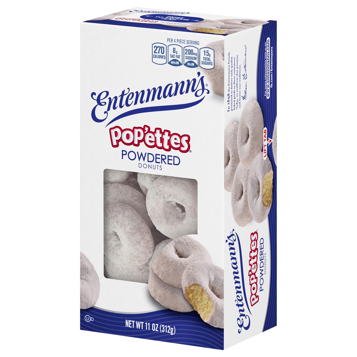 slide 9 of 9, Entenmann's Powdered Pop'ettes Mini Donuts, 11 oz, 28 ct