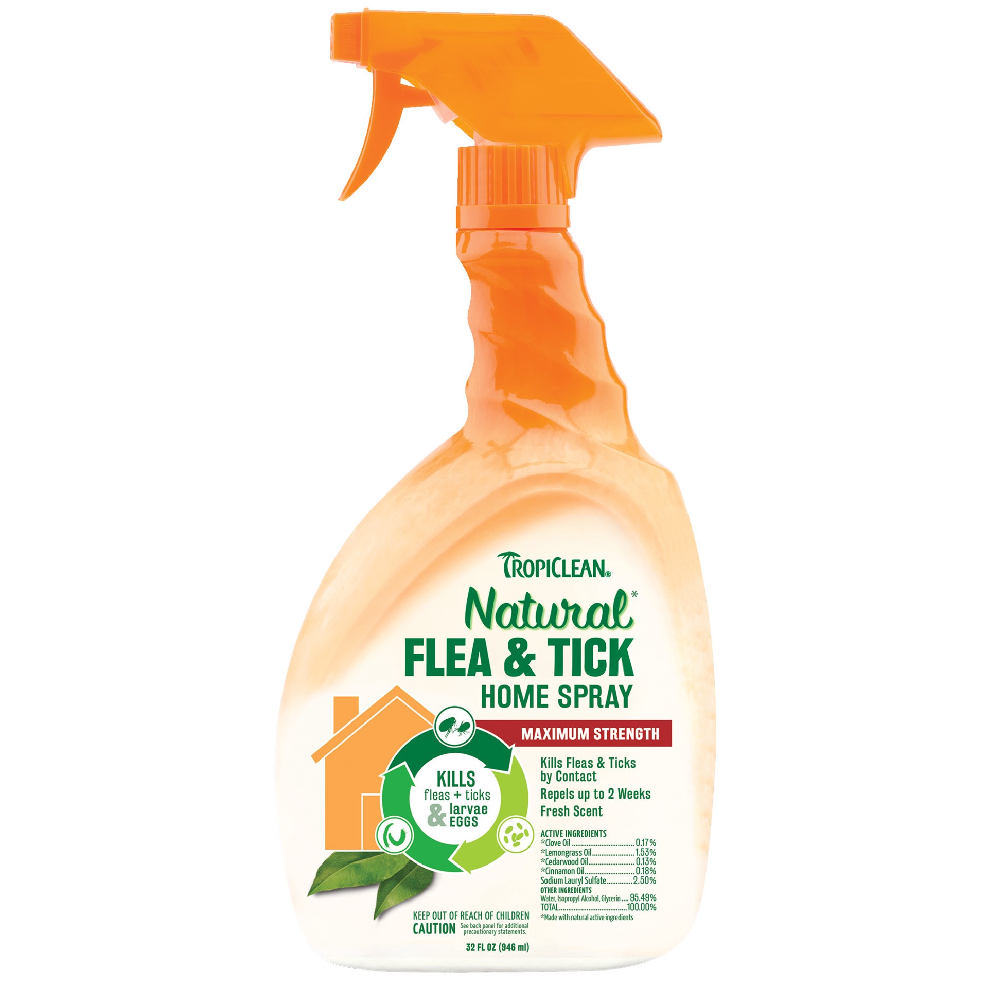 slide 1 of 10, TropiClean Natural* Flea & Tick Home Spray, 32oz, 32 oz