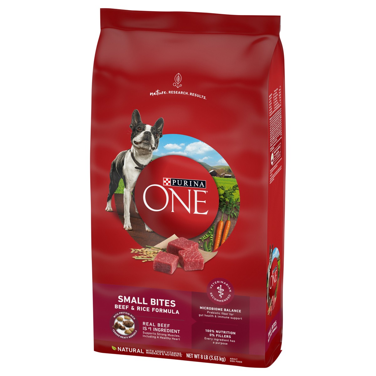 slide 7 of 9, ONE Purina ONE Small Bites Beef and Rice Formula Small High Protein Dry Dog Food Natural With Added Vitamins, Minerals and Nutrients, 8 lb