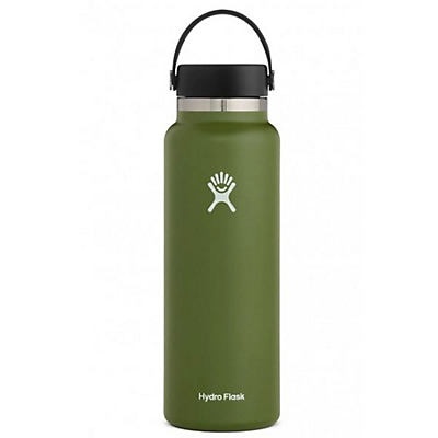 slide 1 of 1, Hydro Flask Wide Mouth Water Bottle With Flex Cap, Olive V2.0, 40 oz