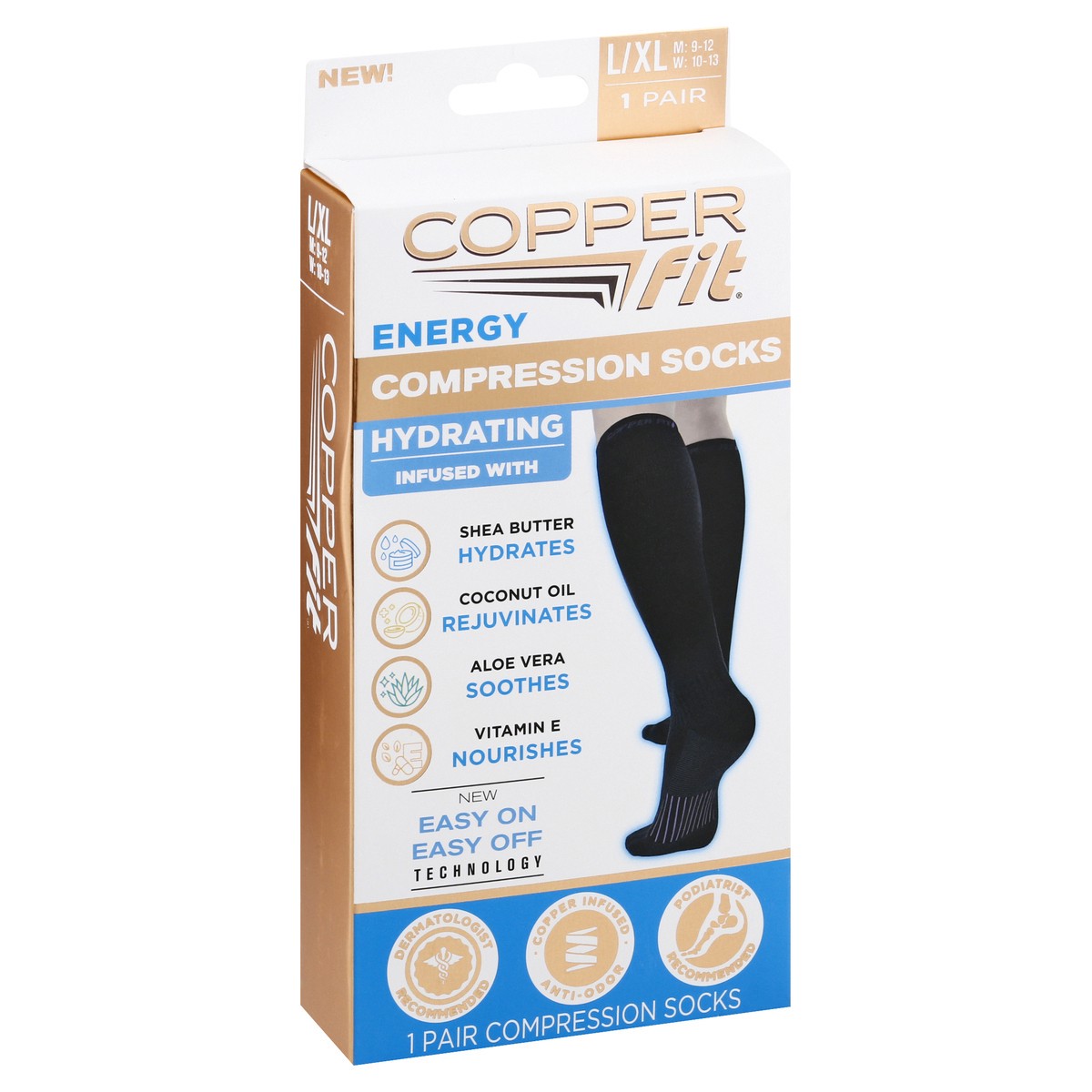 slide 3 of 8, Copper Fit Energy Large/Extra Large Compression Socks 1 ea, 1 ct