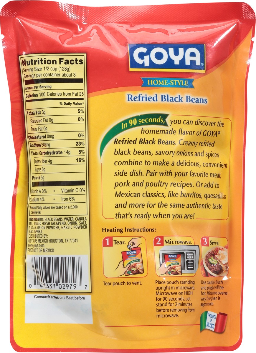 slide 5 of 9, Goya Home-Style Refried Black Beans 15 oz, 15 oz