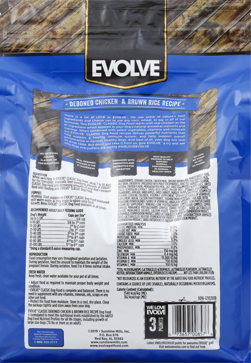 slide 5 of 9, Evolve Chicken & Rice Maintenance Formula Adult Dog Food, 64 oz