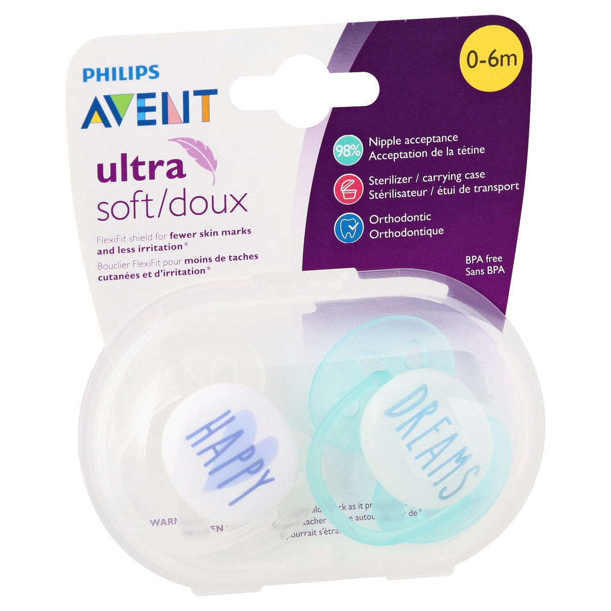slide 2 of 9, Philips 0-6 Months Ultra Soft Pacifiers 2 ea, 2 ct