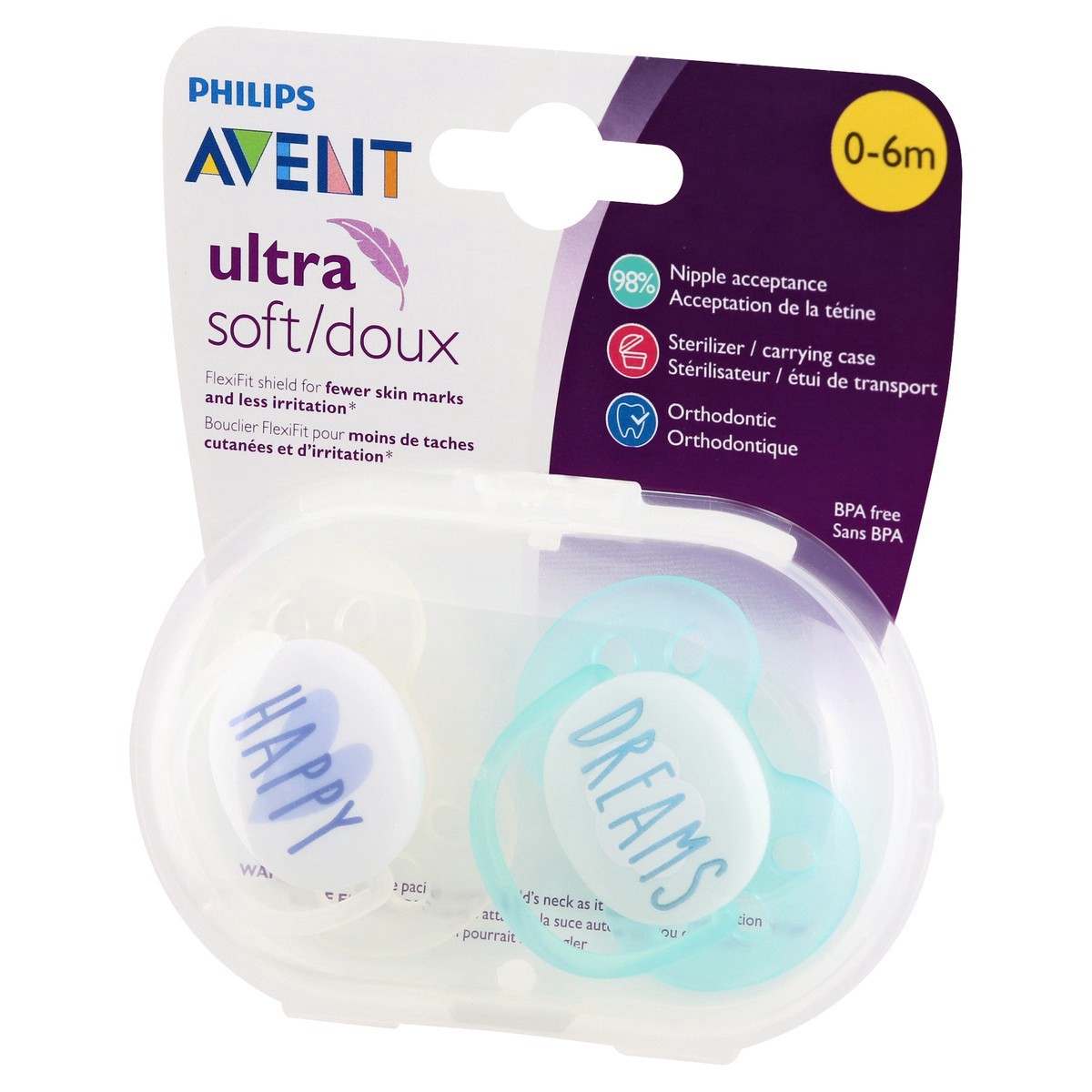 slide 4 of 9, Philips 0-6 Months Ultra Soft Pacifiers 2 ea, 2 ct