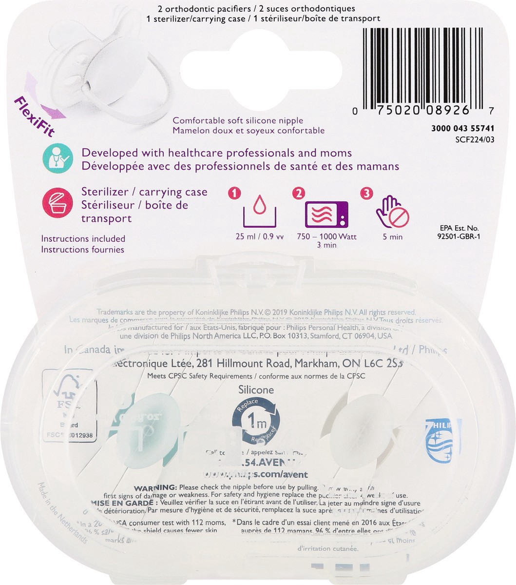 slide 7 of 9, Philips 0-6 Months Ultra Soft Pacifiers 2 ea, 2 ct