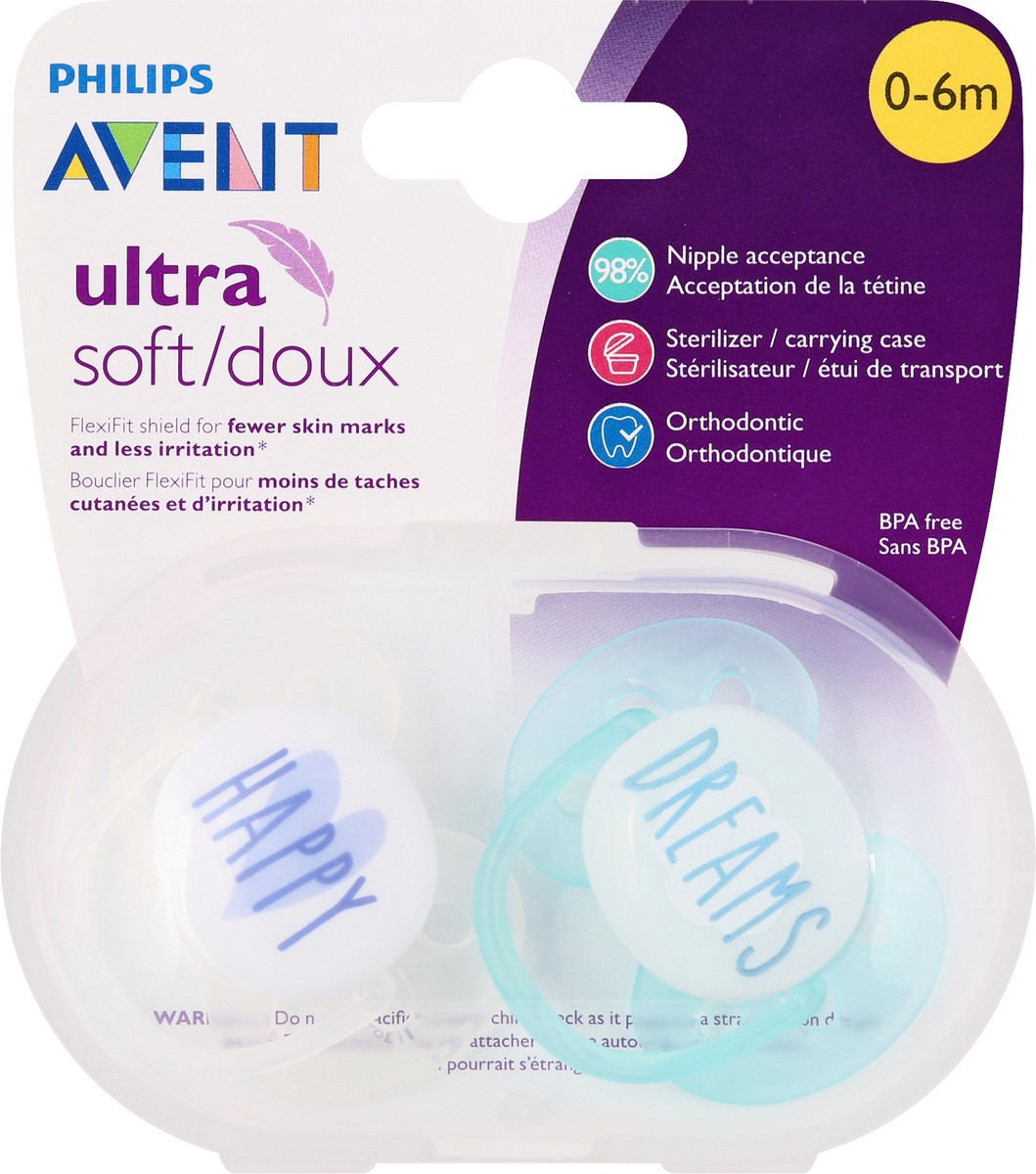 slide 9 of 9, Philips 0-6 Months Ultra Soft Pacifiers 2 ea, 2 ct