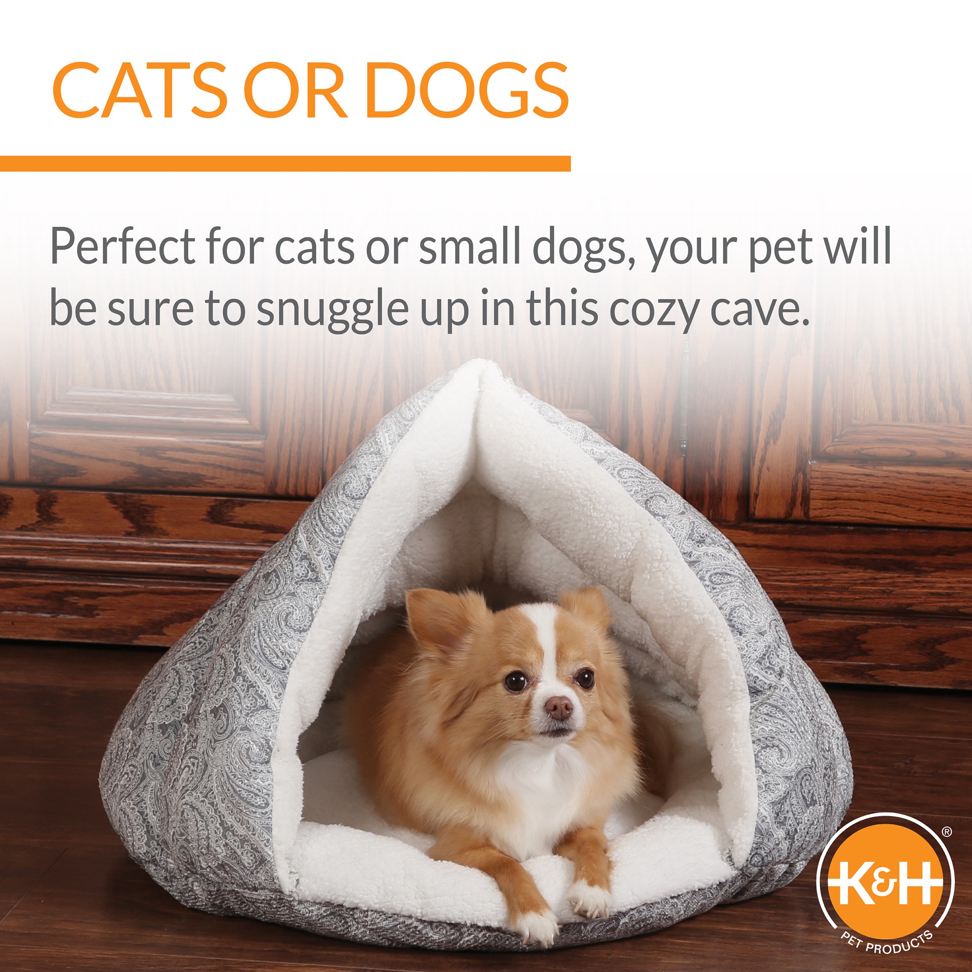 slide 6 of 9, K & H K&H Pet Products Self-Warming Hut Pet Bed Gray Small 18 X 19 Inches, 1 ct