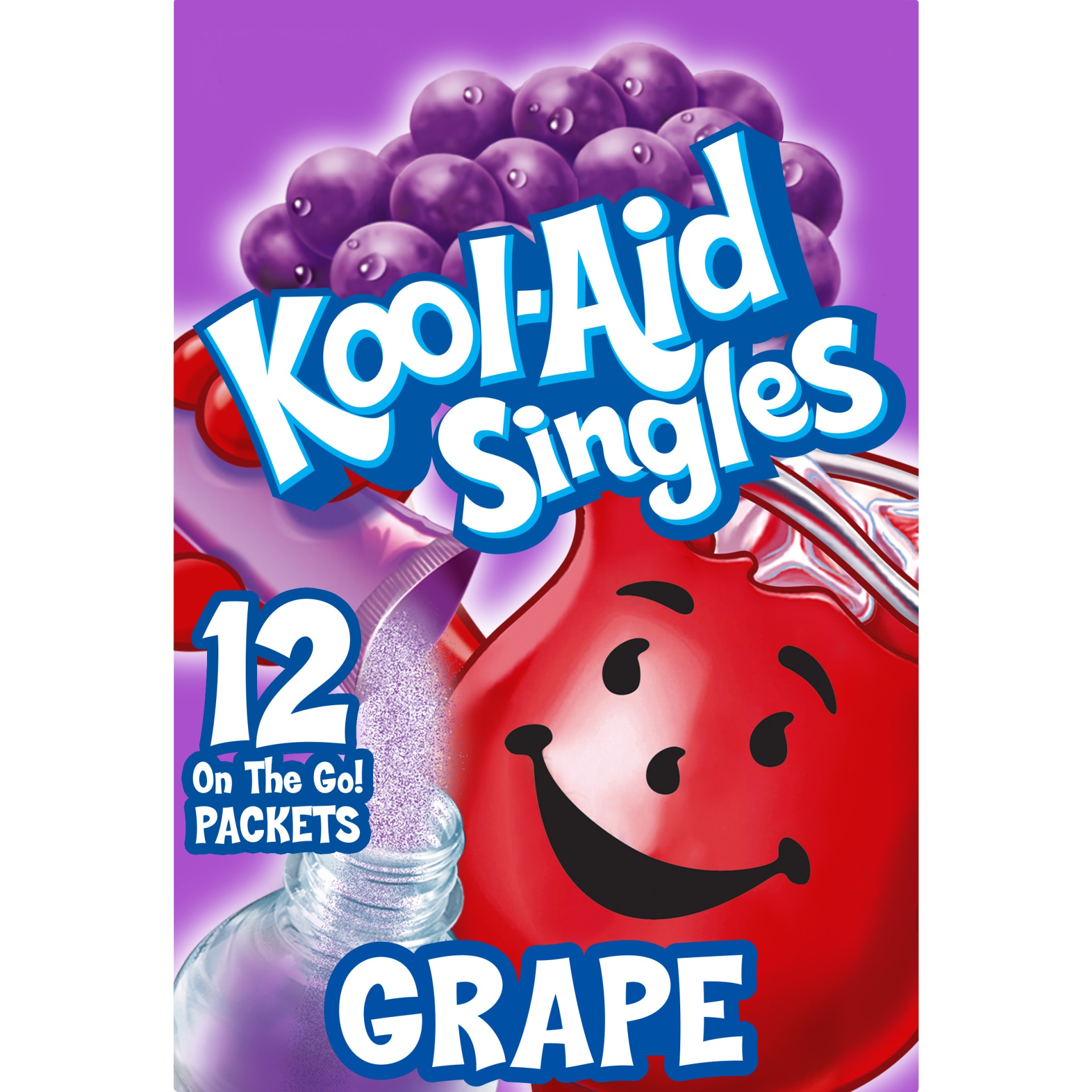 slide 1 of 2, Kool-Aid Singles Sugar-Sweetened Grape Artificially Flavored Powdered Soft Drink Mix On-the-Go-Packets, 6.6 oz