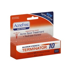 slide 1 of 1, AcneFree Acnefree Terminator 10 Acne Spot Treatment With Benzoyl Peroxide, 1 oz