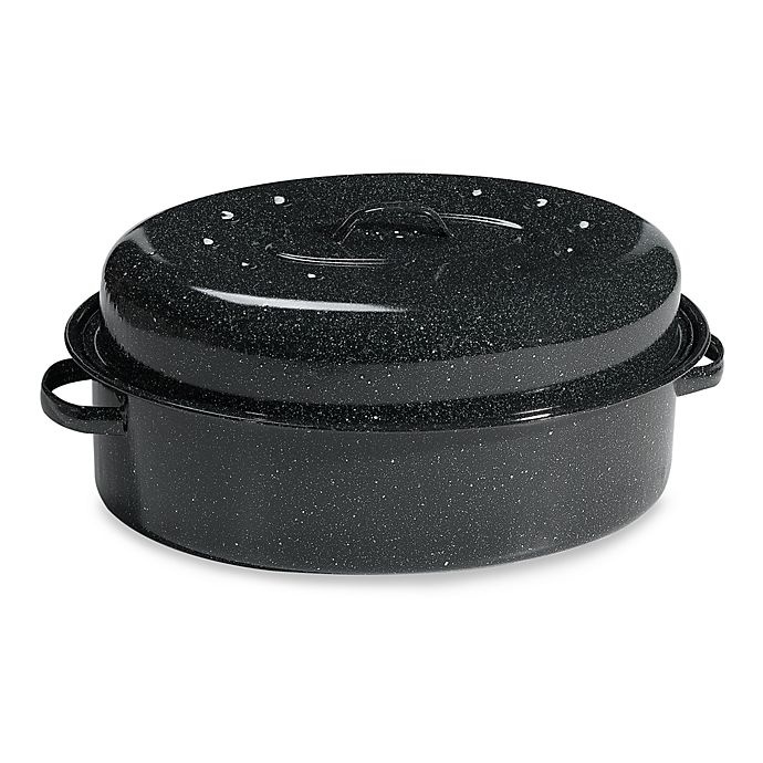 slide 1 of 1, Granite Ware Oval Covered Roaster, 19 in