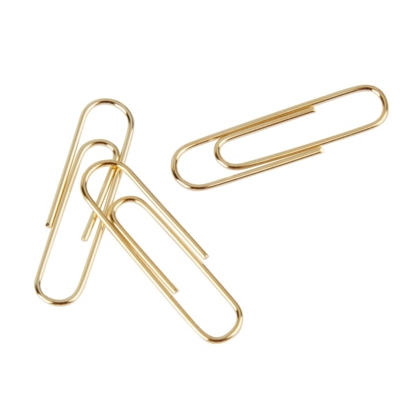 slide 1 of 1, Office Depot Brand Paper Clips, 1 1/8'', 20-Sheet Capacity, Gold, Pack Of 100 Clips, 100 ct