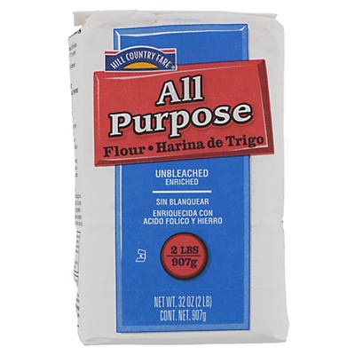 slide 1 of 1, Hill Country Fare All Purpose Unbleached Flour, 2 lb