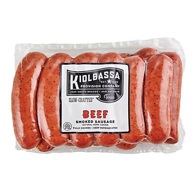 slide 1 of 1, Kiolbassa Beef Sausage, 12 ct