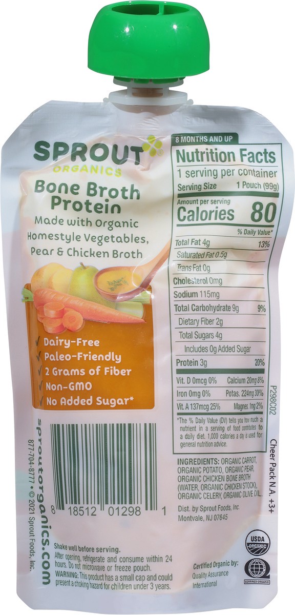 slide 7 of 9, Sprout Organics Protein Bone Broth 3.5 oz, 3.5 oz